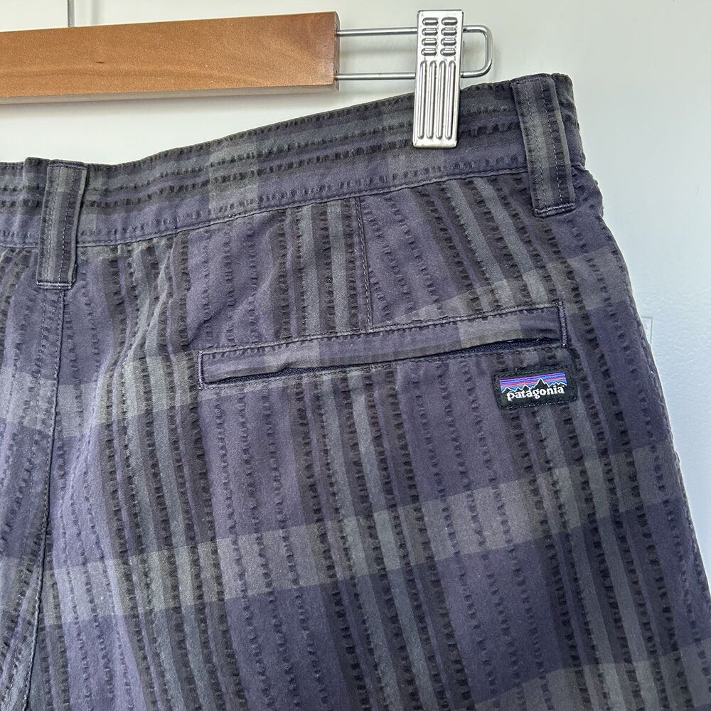 Patagonia Mens Shorts Sz 32 Seersucker Textured Plaid Organic Cotton Outdoor - Picture 5 of 8